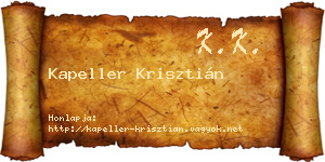 Kapeller Krisztián névjegykártya